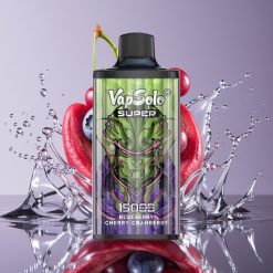 Vapsolo Super 15000 puffs, Mėlynųjų aviečių vyšnių spanguolių, 40ml, 850mAh