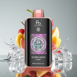 Fumot Tornado 25000 Puffs HD Ekranas 700mAh 20ml Baltoji Gumiukų Ledas