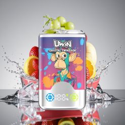 UWIN Crystal Twins 40000 Puffs, 32ml, 850mAh, Dvynių skonių: braškė, kivi, vynuogė, ledas