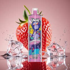 Uwin Shisha Hookah Crystal 20000 Puffs 0%-5% 22ml Type-C Braškės ledas