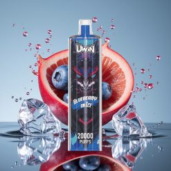Uwin Shisha Hookah Crystal 20000 Puffs 22ml 0-5% Nikotino Mėlynųjų Serbentų Ledas Tinklelinė Ritė Type-C
